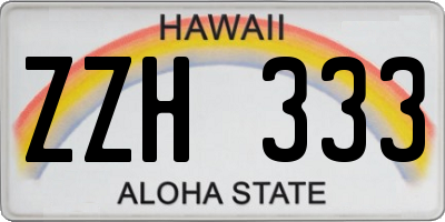 HI license plate ZZH333