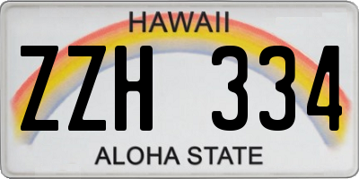 HI license plate ZZH334