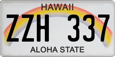 HI license plate ZZH337