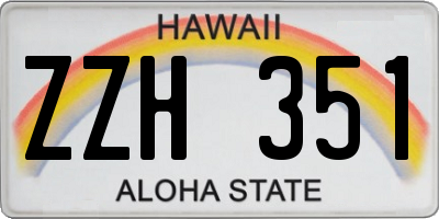 HI license plate ZZH351
