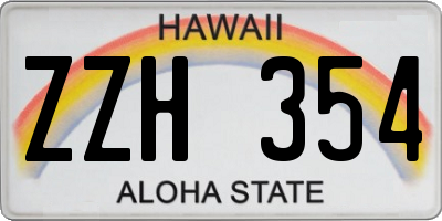 HI license plate ZZH354