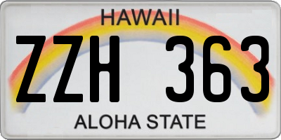 HI license plate ZZH363