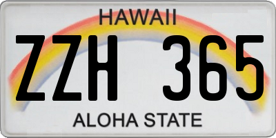 HI license plate ZZH365