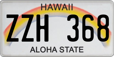 HI license plate ZZH368