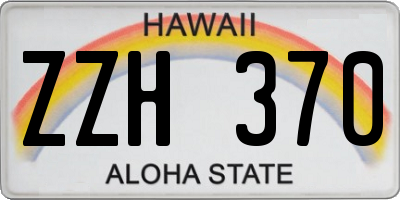 HI license plate ZZH370