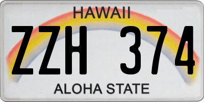 HI license plate ZZH374