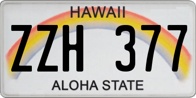 HI license plate ZZH377