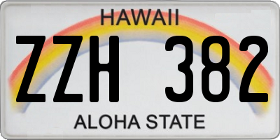 HI license plate ZZH382