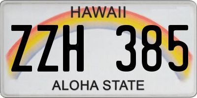 HI license plate ZZH385