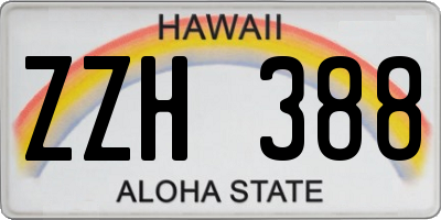 HI license plate ZZH388