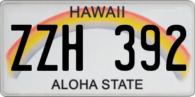HI license plate ZZH392