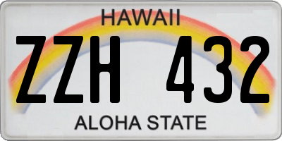 HI license plate ZZH432