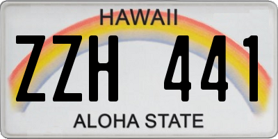 HI license plate ZZH441