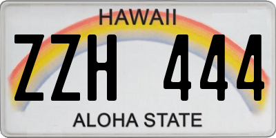 HI license plate ZZH444