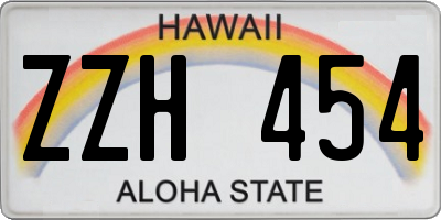 HI license plate ZZH454