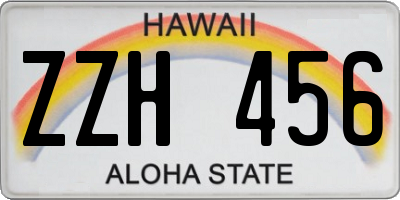 HI license plate ZZH456