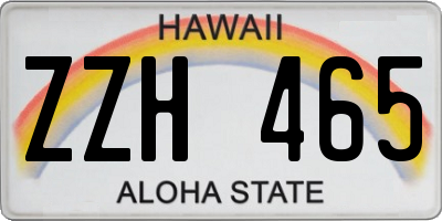 HI license plate ZZH465