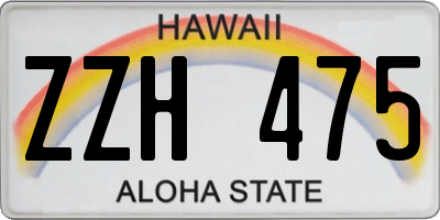 HI license plate ZZH475