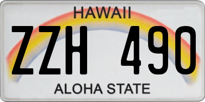 HI license plate ZZH490