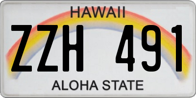 HI license plate ZZH491