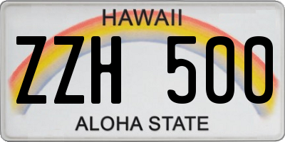 HI license plate ZZH500