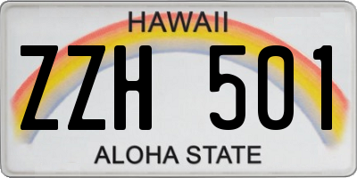 HI license plate ZZH501