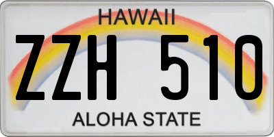 HI license plate ZZH510