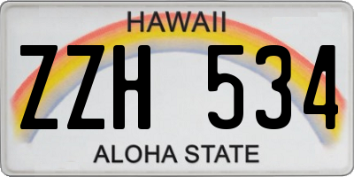HI license plate ZZH534
