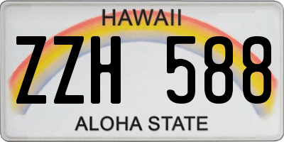HI license plate ZZH588