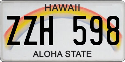 HI license plate ZZH598
