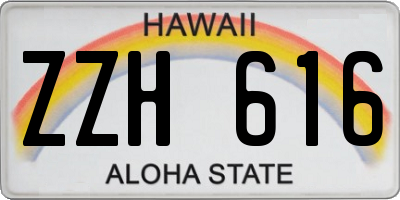 HI license plate ZZH616