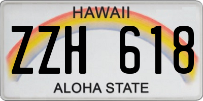 HI license plate ZZH618