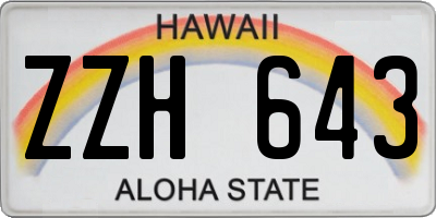 HI license plate ZZH643