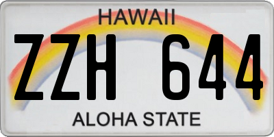 HI license plate ZZH644