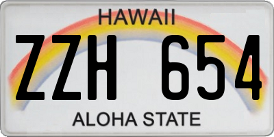 HI license plate ZZH654