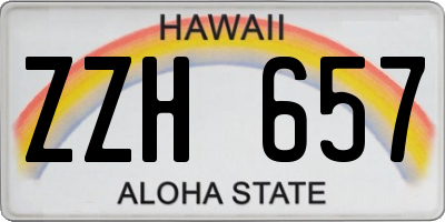 HI license plate ZZH657