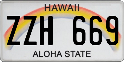 HI license plate ZZH669