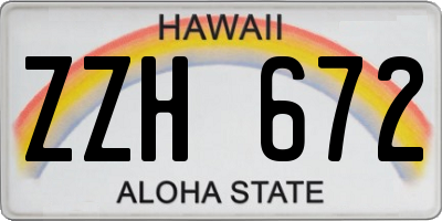 HI license plate ZZH672