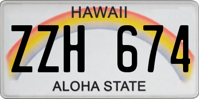 HI license plate ZZH674