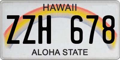 HI license plate ZZH678