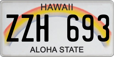 HI license plate ZZH693