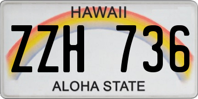 HI license plate ZZH736