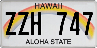 HI license plate ZZH747
