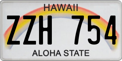 HI license plate ZZH754