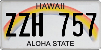 HI license plate ZZH757