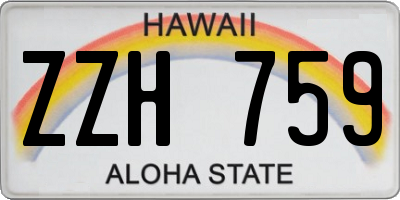 HI license plate ZZH759