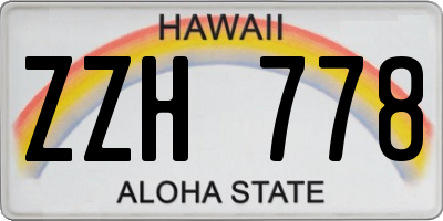 HI license plate ZZH778