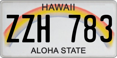 HI license plate ZZH783