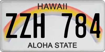 HI license plate ZZH784