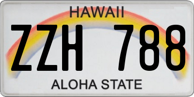 HI license plate ZZH788